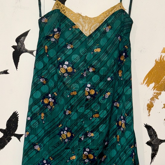 Free People Tops - Free People floral lace slip romper in a gorgeous teal blue tone 🌿